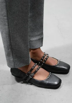 zwarte stefano lauran ballerina's bailarina arrugada