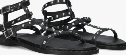 zwarte stefano lauran platte sandalen 24202