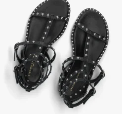 zwarte stefano lauran platte sandalen 24202