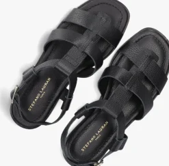 zwarte stefano lauran platte sandalen 24200