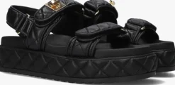 zwarte steve madden platte sandalen bigmona