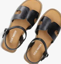 zwarte steve madden platte sandalen jhidden