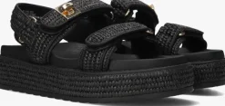 zwarte steve madden platte sandalen bigmona