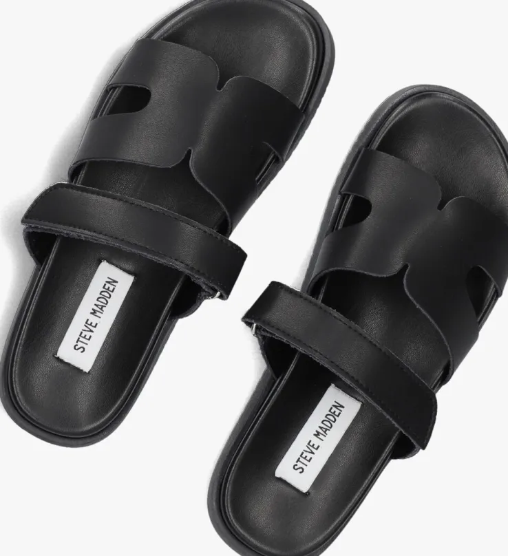 zwarte steve madden slippers missile