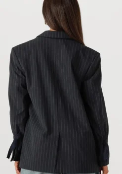zwarte summum blazer blazer boyfriend pinstripe