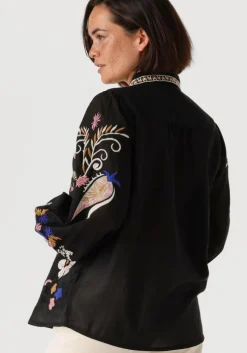 zwarte summum blouses blouse embroirered voile