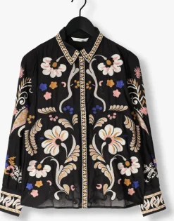 zwarte summum blouses blouse embroirered voile