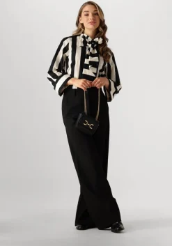 zwarte summum blouses blouse bow stripe printed