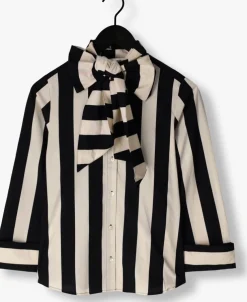 zwarte summum blouses blouse bow stripe printed