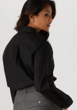 zwarte summum blouses blouse crispy poplin diamants