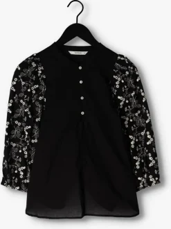 zwarte summum blouses shirt cotton embroidered