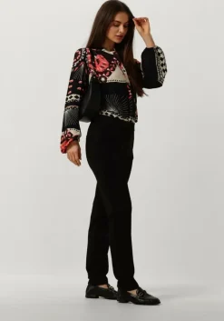 zwarte summum flared broek trousers punto milano