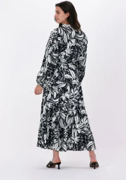 zwarte summum maxi jurk dress two tone flower