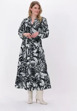 zwarte summum maxi jurk dress two tone flower