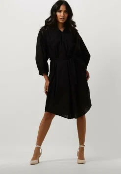 zwarte summum midi jurk dress cotton voile