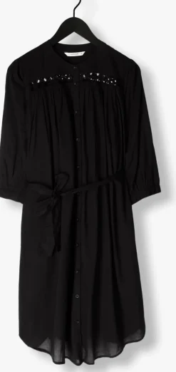 zwarte summum midi jurk dress cotton voile