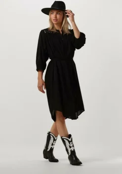 zwarte summum midi jurk dress cotton voile