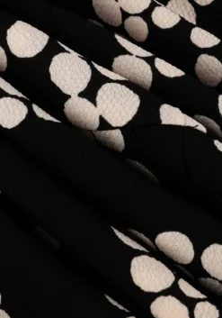 zwarte summum midi jurk dress irregular dots hammered