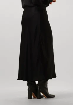 zwarte summum midirok skirt heavy silk touch