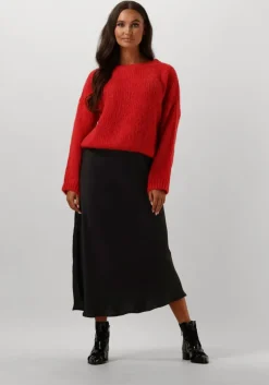 zwarte summum midirok skirt heavy silk touch