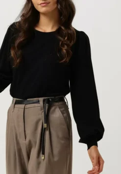 zwarte summum sweater puffy sleeve sweater basic knit