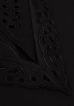 zwarte summum top jersey top 3/4 sleeve jersey and embroidery mic