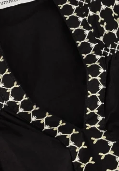 zwarte summum top top embroidered cotton poplin