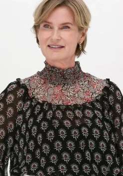 zwarte summum top top high neck ornament viscose