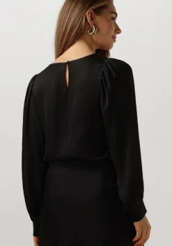 zwarte summum top top long sleeves silky touch