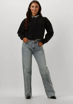 zwarte summum tops & t-shirts turtle neck top sheer jersey stripe