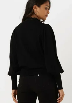 zwarte summum trui balloon sleeve sweater viscose polyamide knit