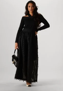 zwarte summum trui bare shoulder top dull