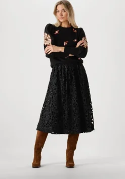 zwarte summum trui puff sleeve embellished sweater