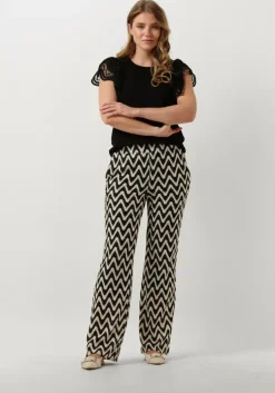 zwarte summum t-shirt jersey top tee with lace