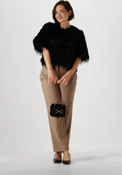 zwarte summum vest shortsleeve jacket faux feather fur