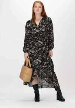 zwarte suncoo midi jurk robe cemon