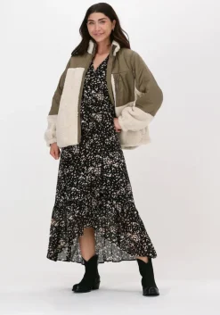 zwarte suncoo midi jurk robe cemon