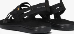 zwarte teva platte sandalen w voya strappy
