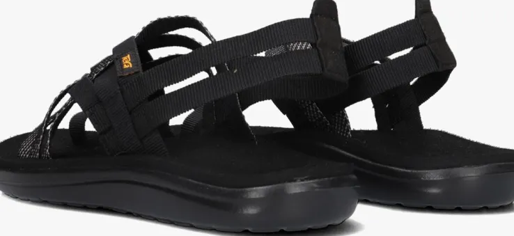 zwarte teva platte sandalen w voya strappy