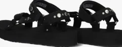 zwarte teva platte sandalen midform universal studded