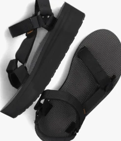 zwarte teva platte sandalen w flatform universal