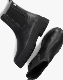 zwarte tommy hilfiger chelsea boots feminini felt chelsea bootie