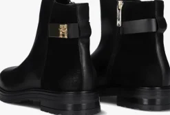 zwarte tommy hilfiger enkelboots th logo chelsea