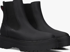 zwarte tommy hilfiger enkelboots rubberrised chelsea