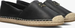 zwarte tommy hilfiger espadrilles th logo leather espadrille