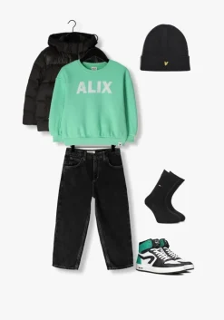 zwarte tommy hilfiger gewatteerde jas contrast padded jacket