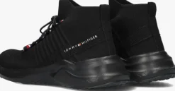 zwarte tommy hilfiger lage sneakers sock sneaker