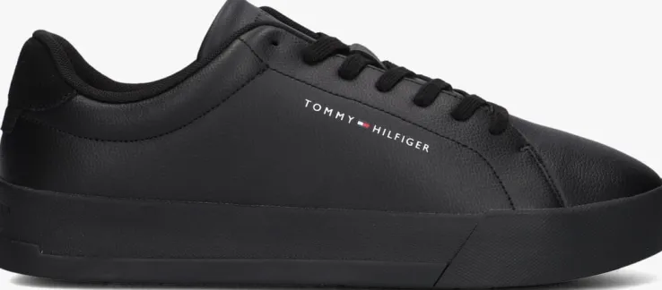 zwarte tommy hilfiger lage sneakers tommy hilfiger court