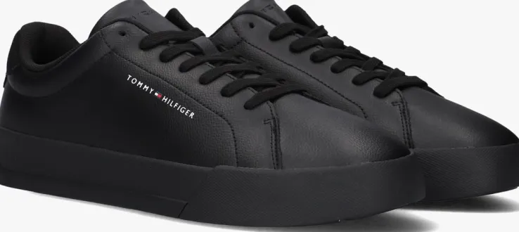 zwarte tommy hilfiger lage sneakers tommy hilfiger court