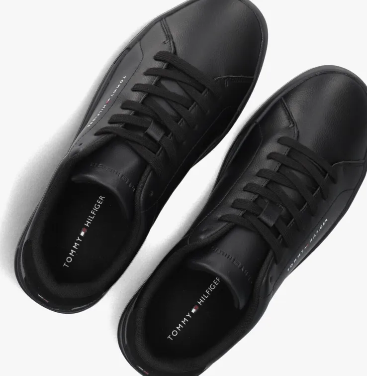 zwarte tommy hilfiger lage sneakers tommy hilfiger court